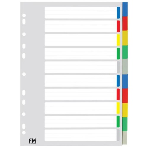 FM Index Dividers 10 Tab A4 Colour