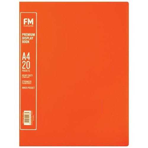 FM A4 Premium Display Book 20 Pockets Burnt Orange