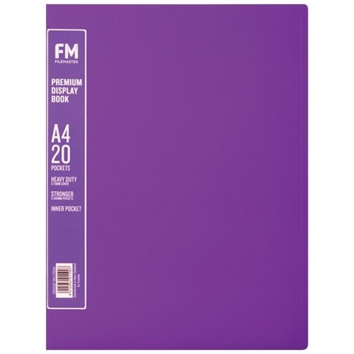 FM A4 Premium Display Book 20 Pockets Passion Purple