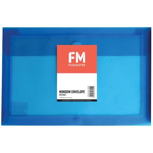 FM Window Envelope Reusable Foolscap Polyprop Blue
