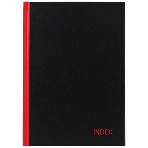 Milford A6 Notebook Indexed 100 Leaves Black & Red