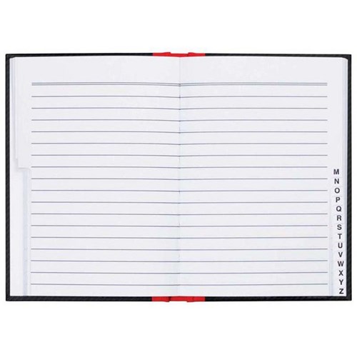 Milford A6 Notebook Indexed 100 Leaves Black & Red