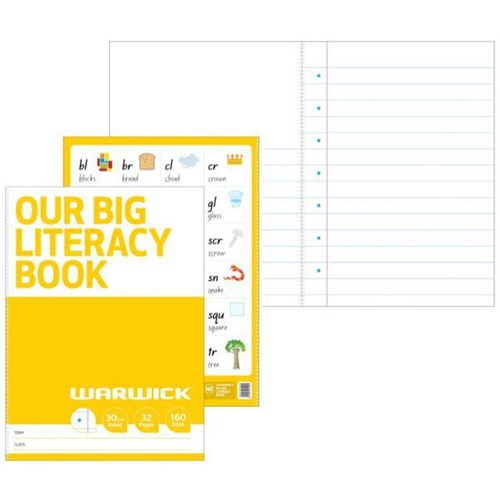 Warwick Our Big Literacy Modelling Book 30mm Ruled 32 Pages