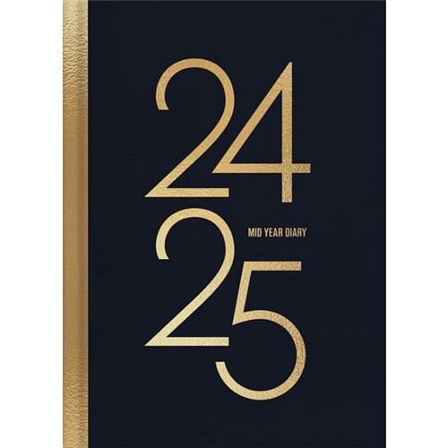 Collins A41A Mid-Year Diary A4 1 Day Per Page 1 July 2024 to 30 June 2025 Fashion Year Black/Gold