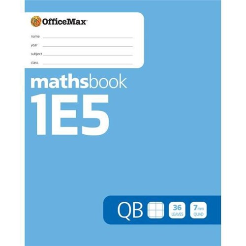 OfficeMax 1E5 QB Maths Book 7mm Graph 36 Leaves