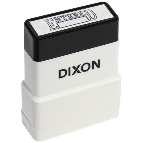 Dixon 029 Self-Inking Stamp ENTERED With Write In Box Blue