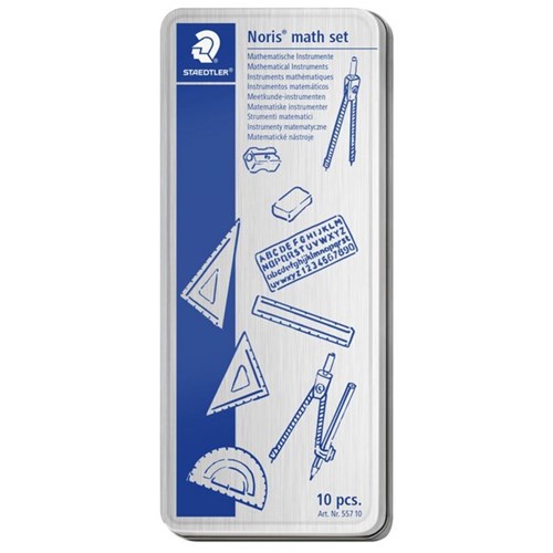 Staedtler Basic Maths Set Metal Container 10 Pieces