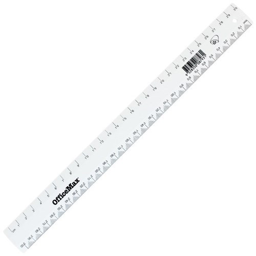 OfficeMax Plastic Ruler 30cm White