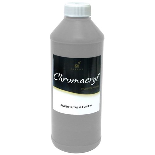 Chromacryl Student Acrylic Paint 1L Silver