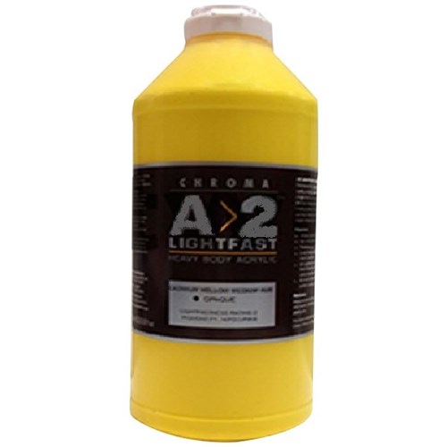 A2 Art Student Acrylic Paint 1L Cadmium Medium Yellow