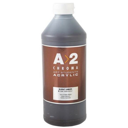 A2 Art Student Acrylic Paint 1L Burnt Umber