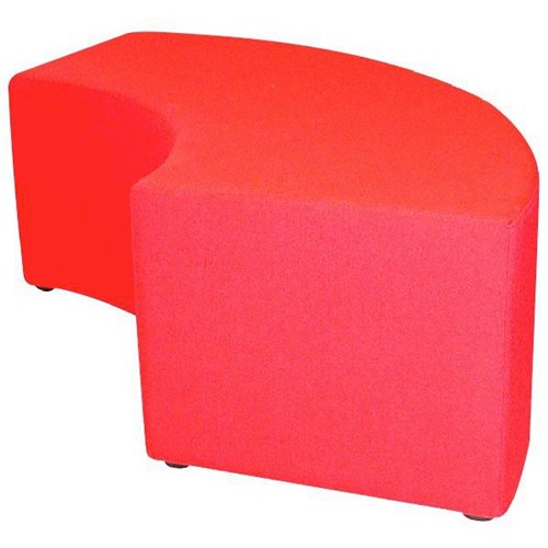 Curved Ottoman Quarter 1500mm Vinyl/Red
