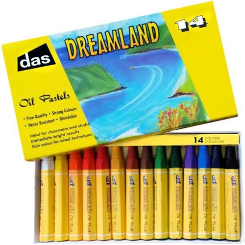 Dreamland Oil Pastels Large Assorted Colours, Pack of 14