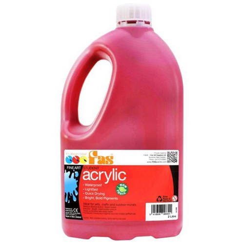 Fas Student Acrylic Paint 2L Cool Red