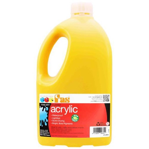 Fas Student Acrylic Paint 2L Warm Yellow