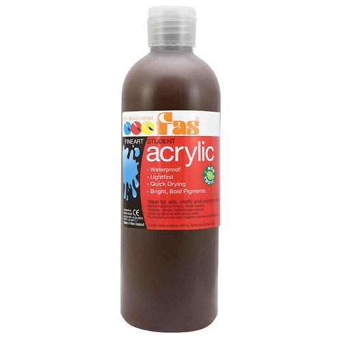 Fas Student Acrylic Paint 500ml Burnt Umber