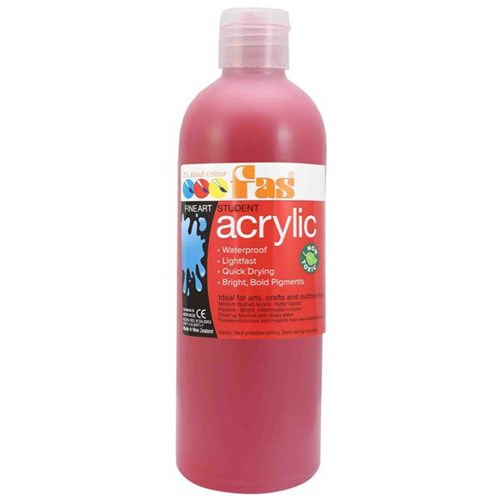 Fas Student Acrylic Paint 500ml Cool Red