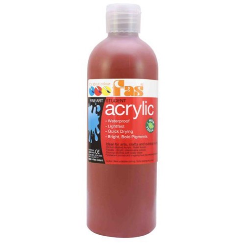 Fas Student Acrylic Paint 500ml Red Oxide