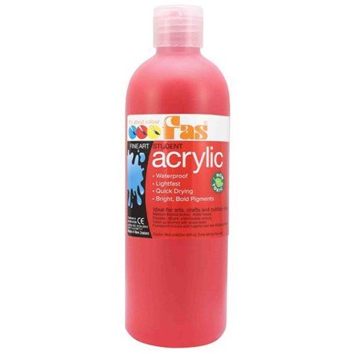 Fas Student Acrylic Paint 500ml Warm Red