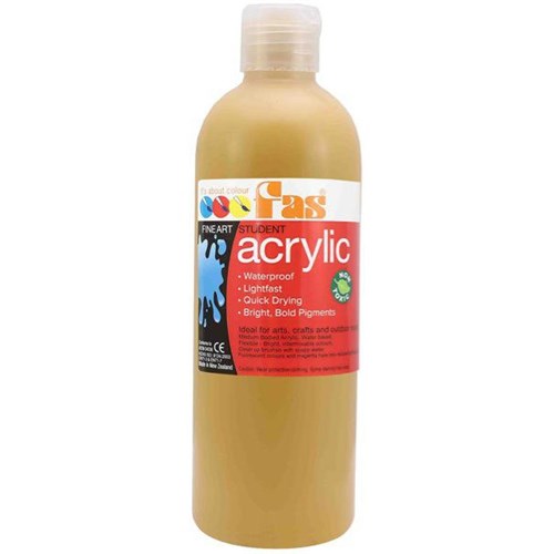 Fas Student Acrylic Paint 500ml Yellow Oxide