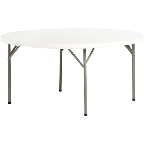 Life Folding Table Round 1800mm White/Graphite
