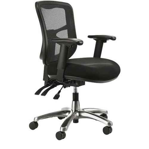 Metro Chair Mesh Back With Arms Black