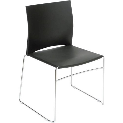 Web Cafe Chair Sled Base Black/Chrome