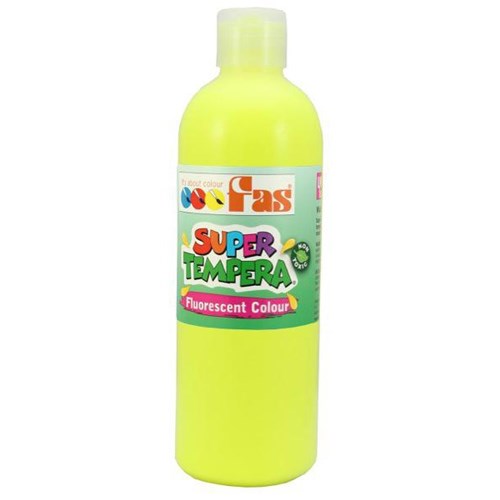 Fas Super Tempera Poster Paint 500ml Fluoro Yellow