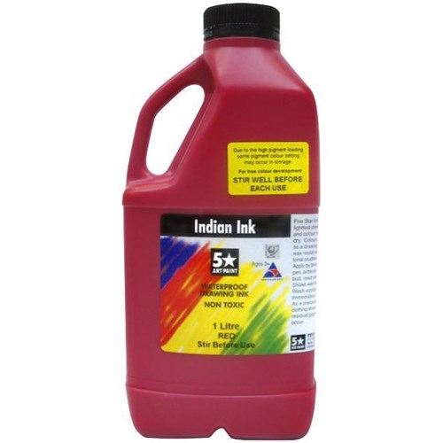 Five Star Indian Drawing Ink Red 1L