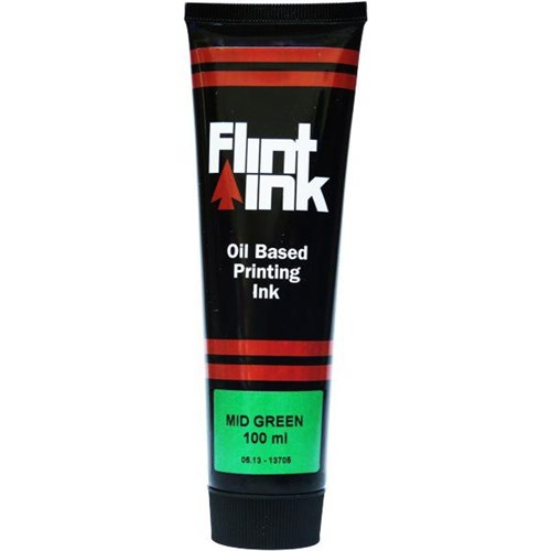 Five Star Flint Ink Oil-Based Printing Ink 100ml Mid Green