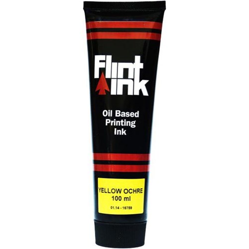 Five Star Flint Ink Oil-Based Printing Ink 100ml Yellow Ochre