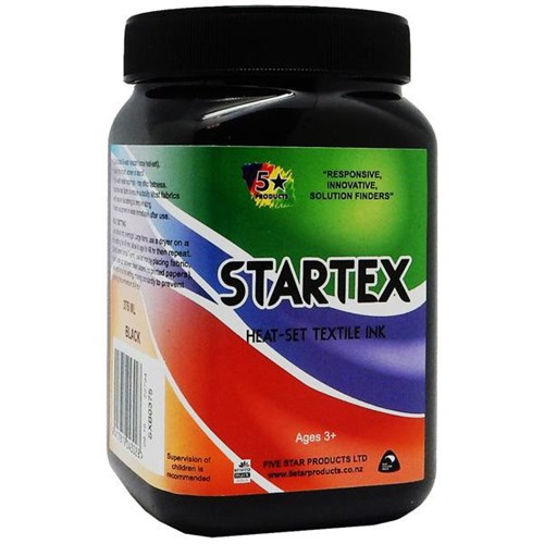 Five Star Startex Textile Ink 375ml Black