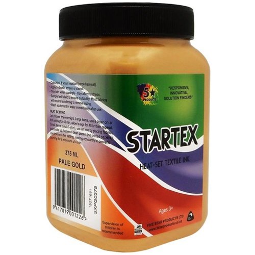 5 Star Startex Textile Ink 375ml Pale Gold OfficeMax NZ