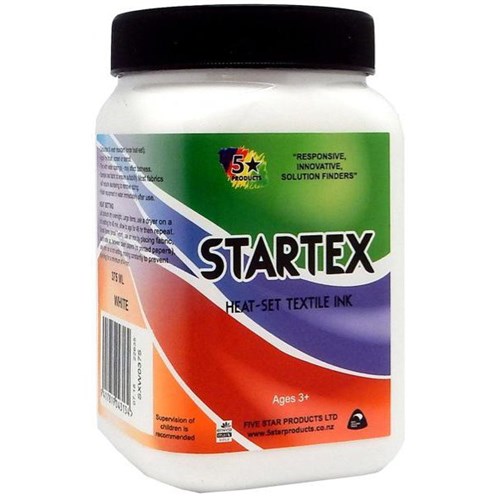 Five Star Startex Textile Ink 375ml White