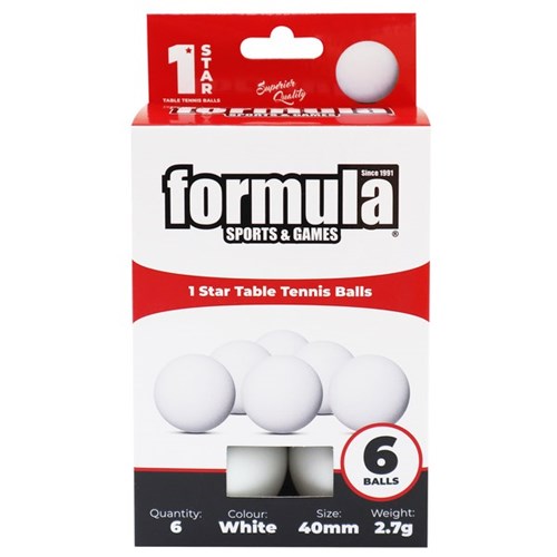 Table Tennis Balls, Pack of 6