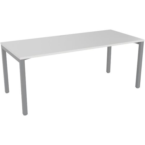 1800x800mm White Top/Silver Frame