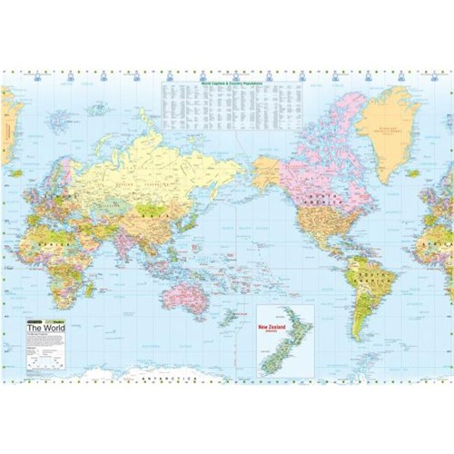 Laminated World Map Large 1000x690mm