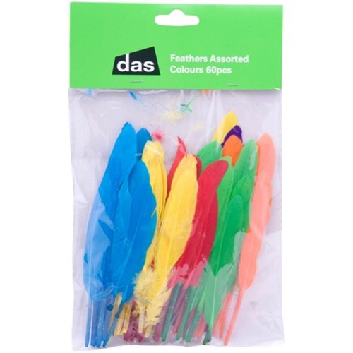 Craft Feathers Assorted Colours Bag of 60