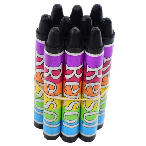 Retsol Soft Wax Crayons Black, Set of 10