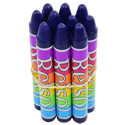 Retsol Soft Wax Crayons Dark Blue, Set of 10 OfficeMax NZ