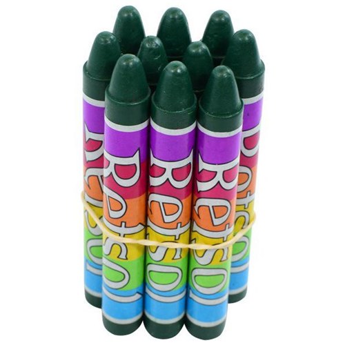 Retsol Soft Wax Crayons Dark Green, Set of 10