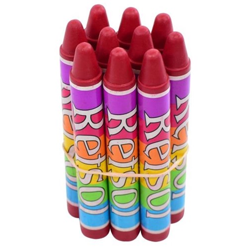 Retsol Soft Wax Crayons Red, Set of 10 OfficeMax NZ