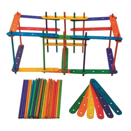 Construction Sticks Assorted Colours, Pack of 70