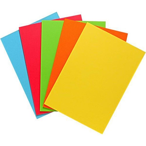 A3 300gsm Assorted Bright Coloured Card, Pack of 100