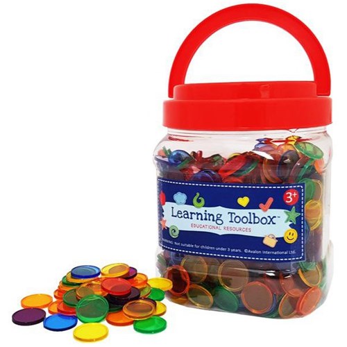 Learning Toolbox Maths Counters 22mm Transparent Colours, Pack of 1000