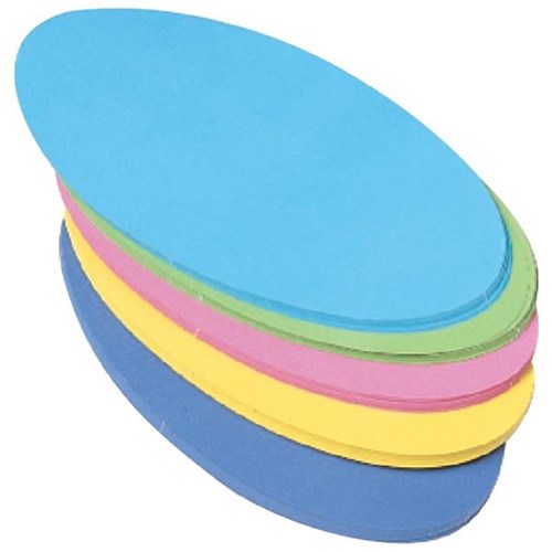 Pre-Cut 100x180mm Paper Ovals Assorted Colours, Pack of 100