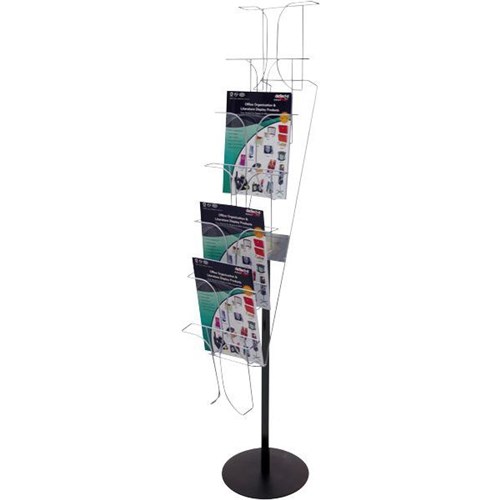 Deflecto Chrome Wire Magazine Stand A4 7 Pockets 1-Sided