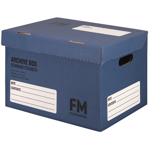 FM Standard Archive Storage Box File 410x301x277mm Blue