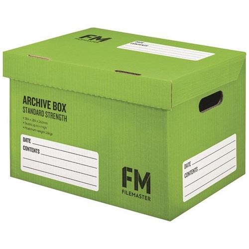 FM Standard Archive Storage Box File 410x301x277mm Green