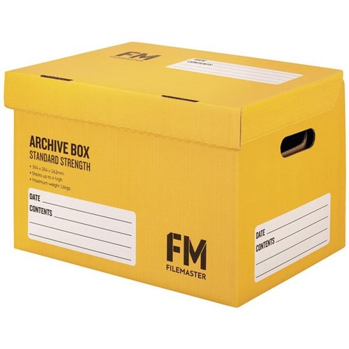 FM Standard Archive Storage Box File 410x301x277mm Yellow